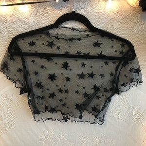 ⭐️SOLD⭐️ Sheer Star Cropped Top